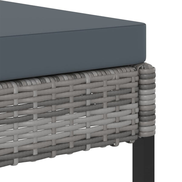 13-tlg. Garten-Essgruppe mit Kissen Poly Rattan Grau