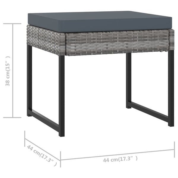 13-tlg. Garten-Essgruppe mit Kissen Poly Rattan Grau