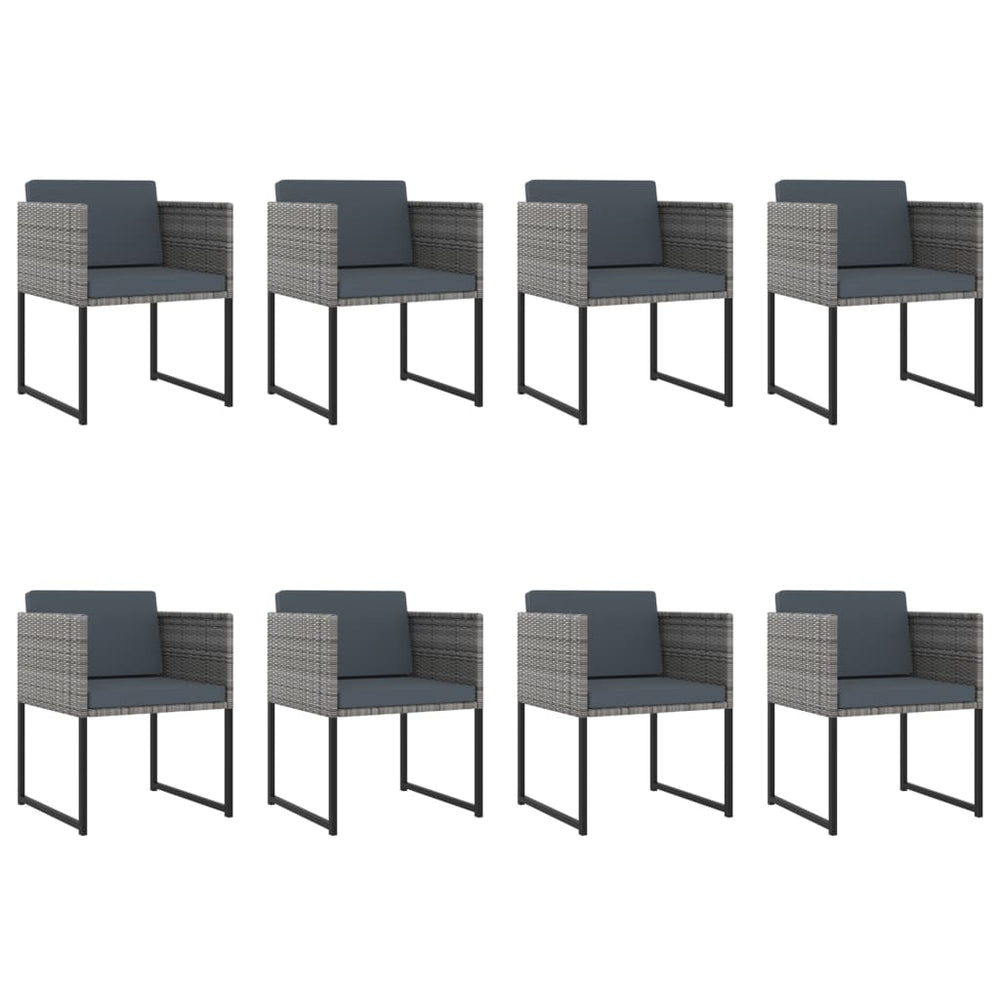 vidaXL Ensemble repas de jardin 13 pcs avec coussins résine tressée gris