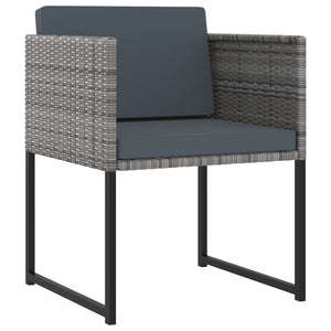 13-tlg. Garten-Essgruppe mit Kissen Poly Rattan Grau