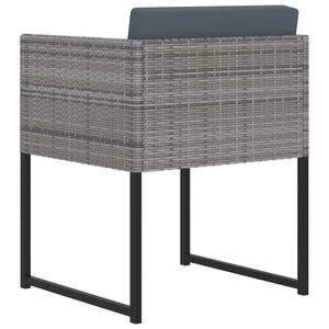 13-tlg. Garten-Essgruppe mit Kissen Poly Rattan Grau