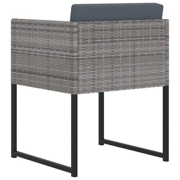 13-tlg. Garten-Essgruppe mit Kissen Poly Rattan Grau