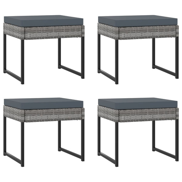 13-tlg. Garten-Essgruppe mit Kissen Poly Rattan Grau