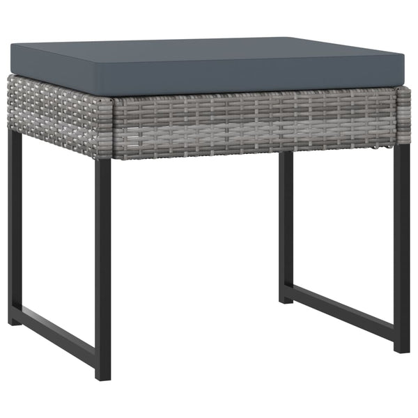 13-tlg. Garten-Essgruppe mit Kissen Poly Rattan Grau