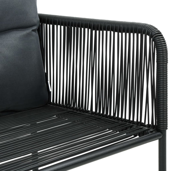 Gartenstühle 4 Stk. mit Kissen Poly Rattan Schwarz