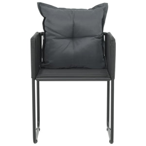 Gartenstühle 6 Stk. mit Kissen Poly Rattan Schwarz