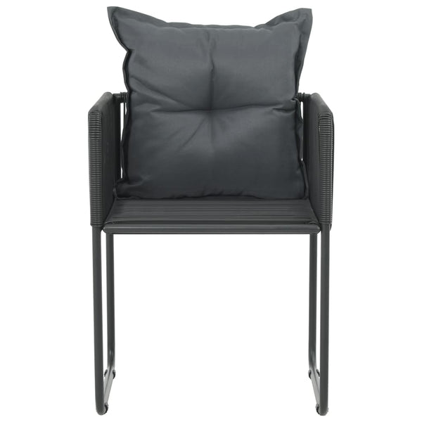 Gartenstühle 6 Stk. mit Kissen Poly Rattan Schwarz