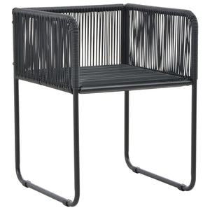 Gartenstühle 6 Stk. mit Kissen Poly Rattan Schwarz