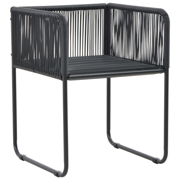 Gartenstühle 6 Stk. mit Kissen Poly Rattan Schwarz