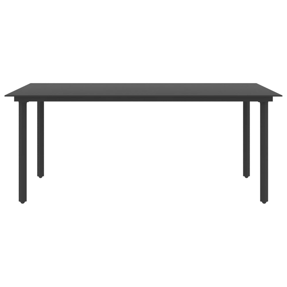 Garten-Esstisch Schwarz 190x90x74 cm Stahl und Glas