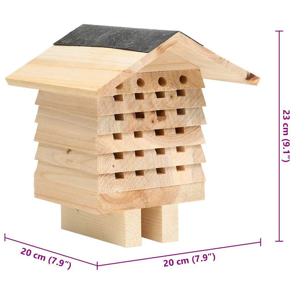 vidaXL Hôtel à insectes sapin bois massif 22x20x20 cm