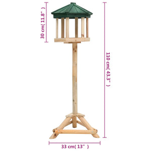 Vogelfutterhaus mit Ständer Tanne Massivholz 33x110 cm