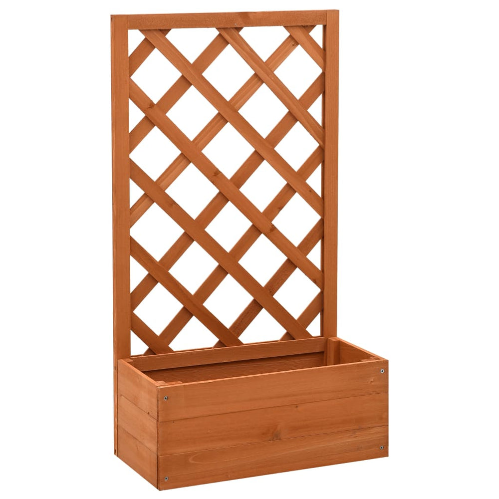 vidaXL Treillis de jardin avec jardinière orange 50x25x90 cm en bois de sapin