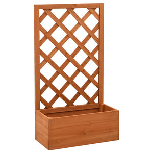 vidaXL Treillis de jardin avec jardinière orange 50x25x90 cm en bois de sapin