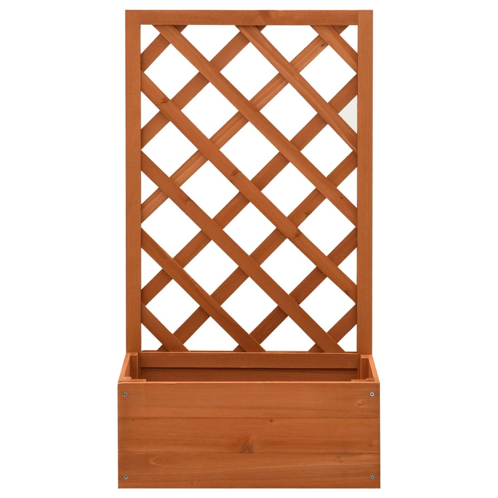 vidaXL Treillis de jardin avec jardinière orange 50x25x90 cm en bois de sapin