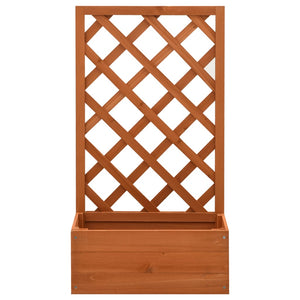 vidaXL Treillis de jardin avec jardinière orange 50x25x90 cm en bois de sapin