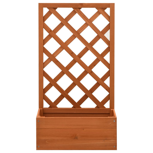 vidaXL Treillis de jardin avec jardinière orange 50x25x90 cm en bois de sapin