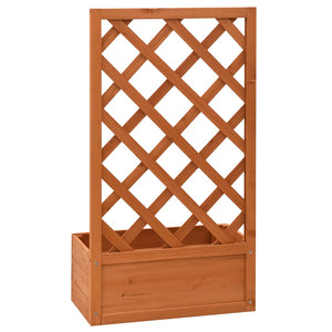 vidaXL Treillis de jardin avec jardinière orange 50x25x90 cm en bois de sapin