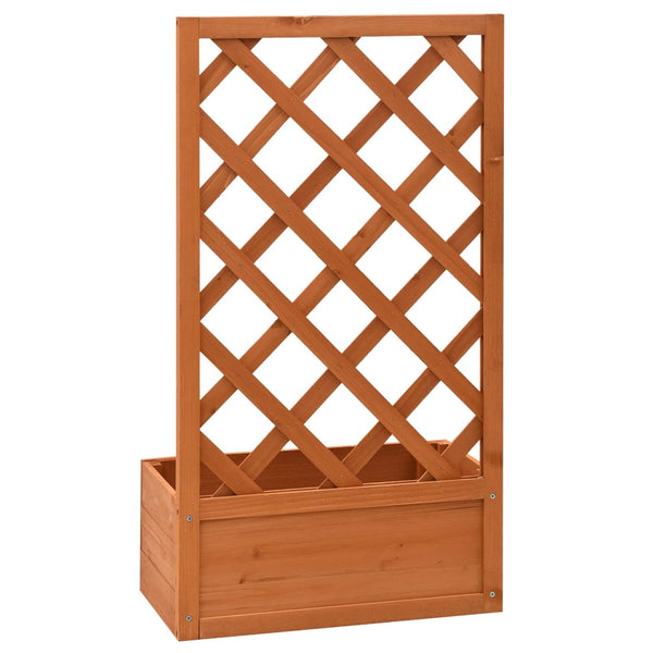 vidaXL Treillis de jardin avec jardinière orange 50x25x90 cm en bois de sapin