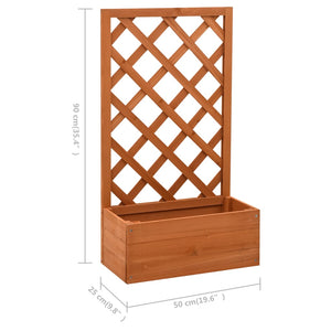 vidaXL Treillis de jardin avec jardinière orange 50x25x90 cm en bois de sapin