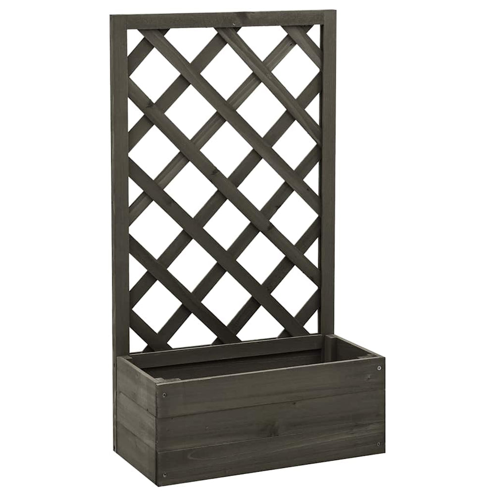 vidaXL Treillis de jardin avec jardinière Gris 50x25x90 cm Bois de sapin