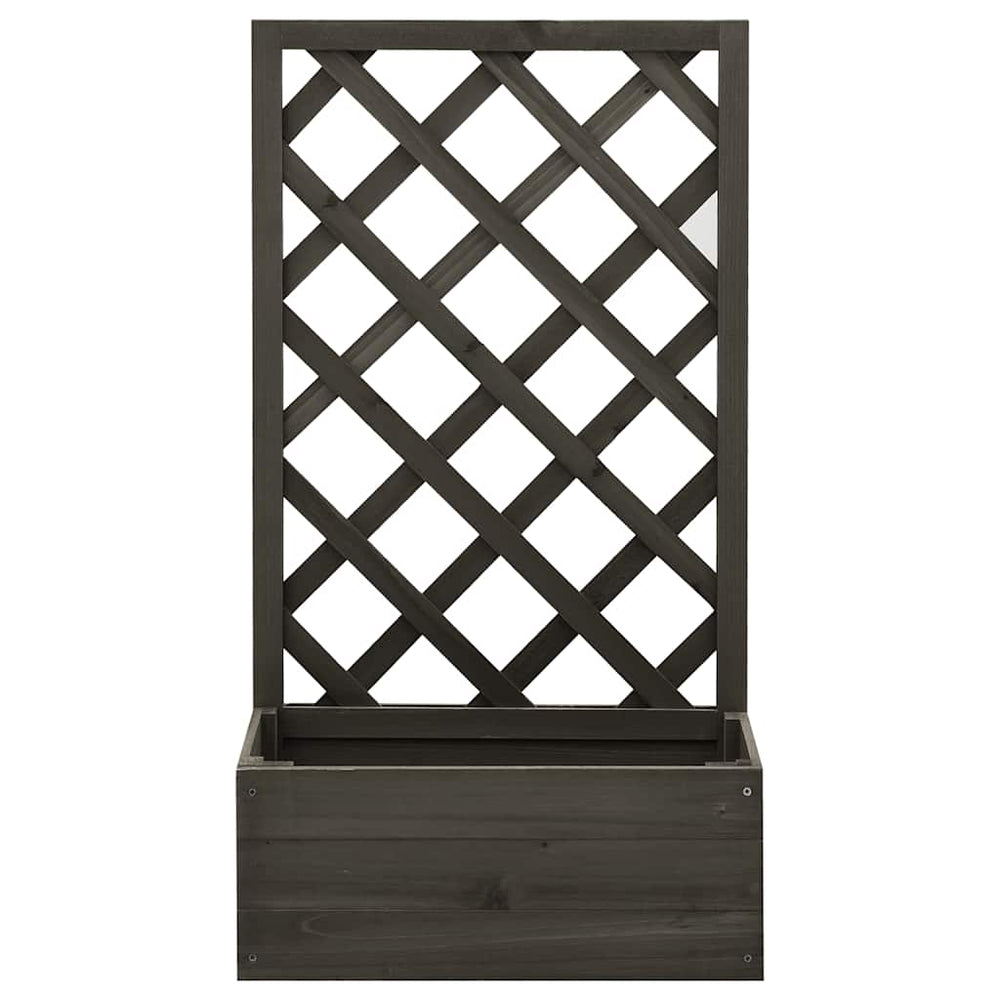 vidaXL Treillis de jardin avec jardinière Gris 50x25x90 cm Bois de sapin