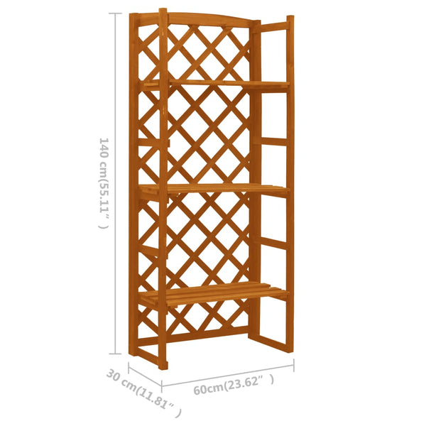 Regal-Rankgitter Orange 60x30x140 cm Massivholz Tanne