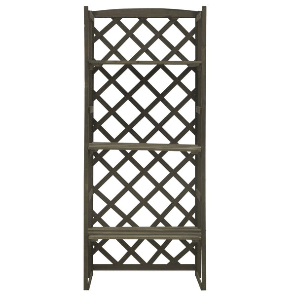 Regal-Rankgitter Grau 60x30x140 cm Massivholz Tanne