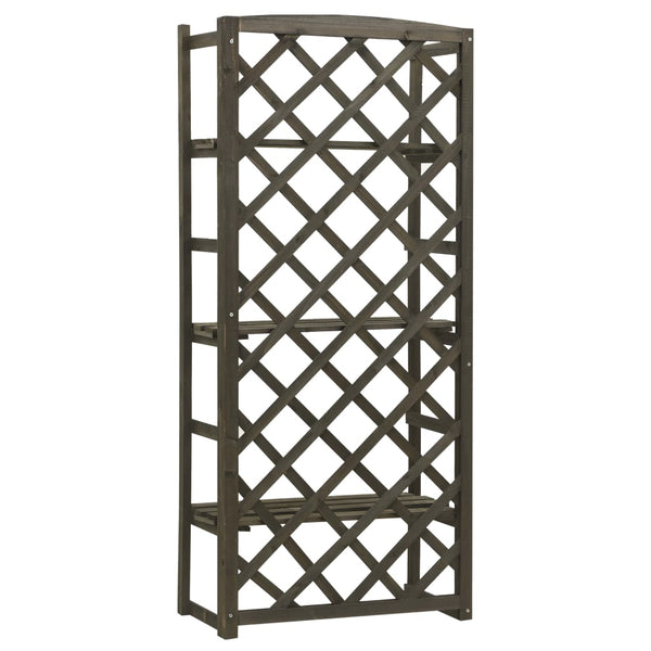 Regal-Rankgitter Grau 60x30x140 cm Massivholz Tanne