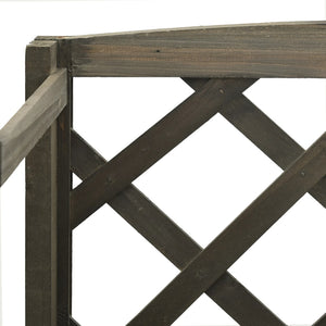 Regal-Rankgitter Grau 60x30x140 cm Massivholz Tanne
