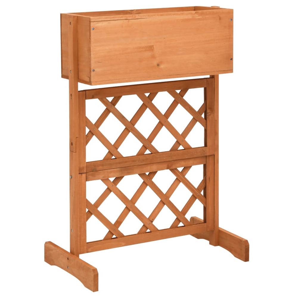 vidaXL Treillis de jardin avec jardinière Orange 45x30x74 cm Bois de sapin