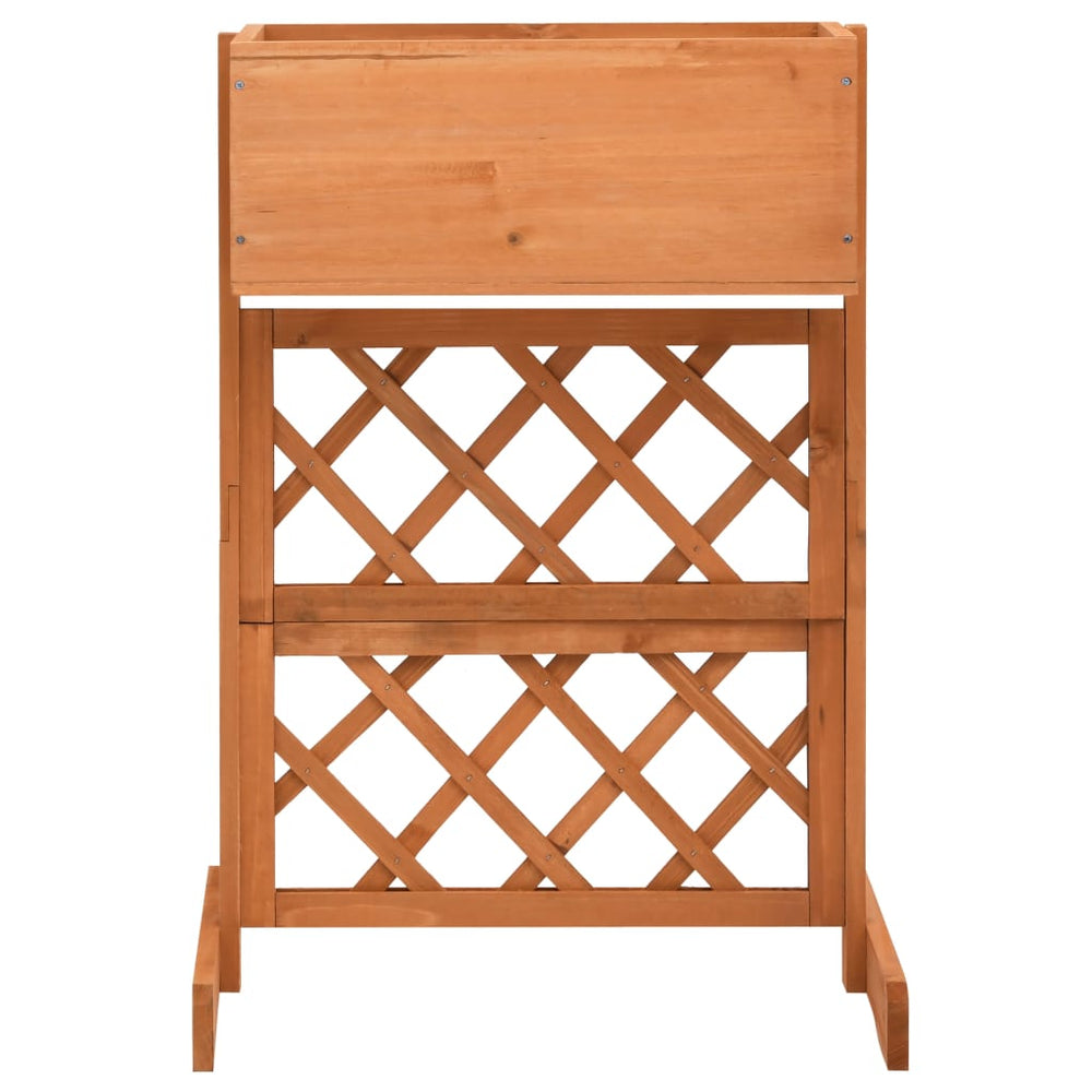 vidaXL Treillis de jardin avec jardinière Orange 45x30x74 cm Bois de sapin