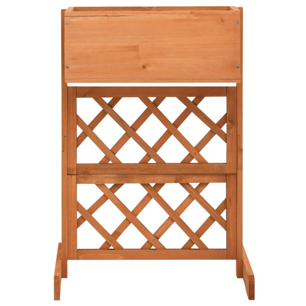 Garten-Spalier mit Blumenkasten Orange 45x30x74 cm Tannenholz