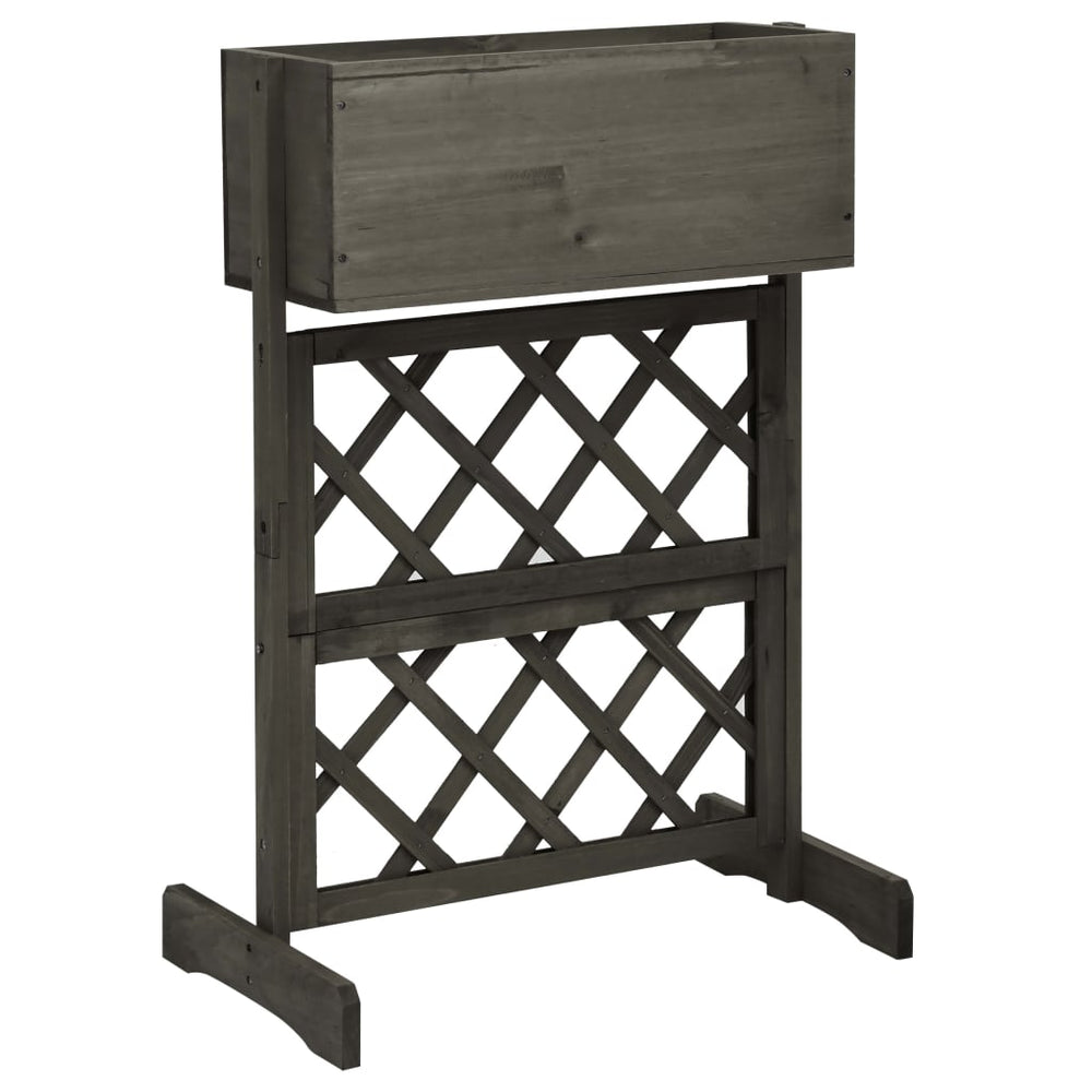 vidaXL Treillis de jardin avec jardinière Gris 45x30x74 cm Bois de sapin