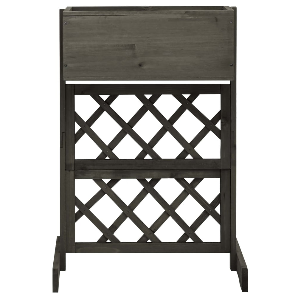 vidaXL Treillis de jardin avec jardinière Gris 45x30x74 cm Bois de sapin