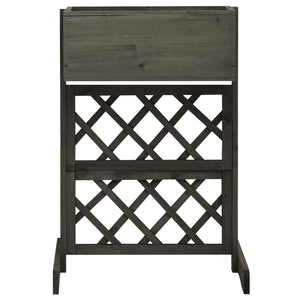 Garten-Spalier mit Blumenkasten Grau 45x30x74 cm Tannenholz