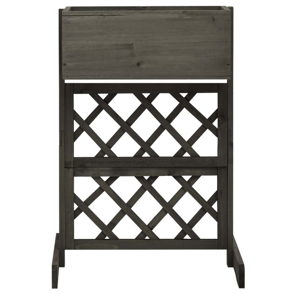 Garten-Spalier mit Blumenkasten Grau 45x30x74 cm Tannenholz