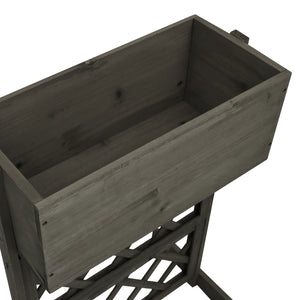 Garten-Spalier mit Blumenkasten Grau 45x30x74 cm Tannenholz