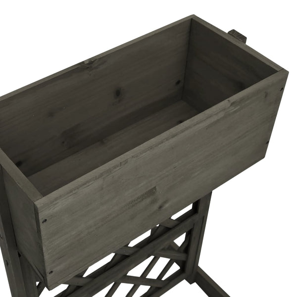 Garten-Spalier mit Blumenkasten Grau 45x30x74 cm Tannenholz
