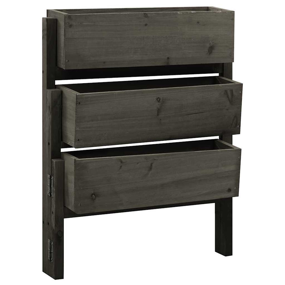 vidaXL Jardinière pliable Gris 60x14x75 cm Bois de sapin massif