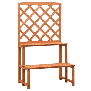 Blumentreppe mit Rankgitter Orange 70x42x120cm Massivholz Tanne