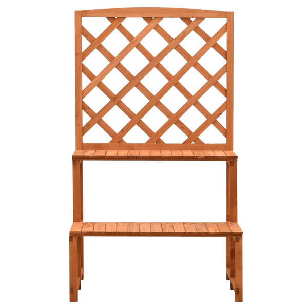 Blumentreppe mit Rankgitter Orange 70x42x120cm Massivholz Tanne