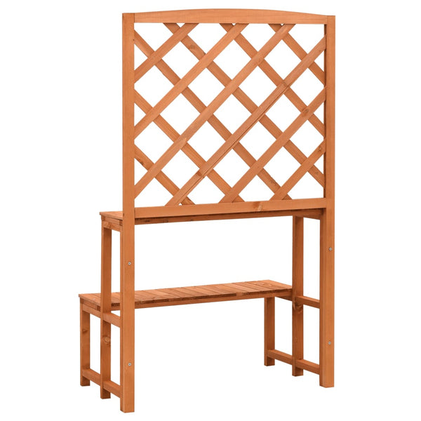 Blumentreppe mit Rankgitter Orange 70x42x120cm Massivholz Tanne