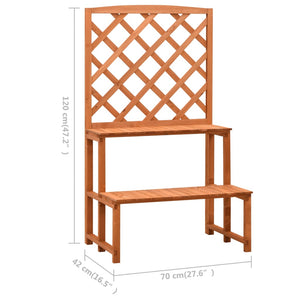 Blumentreppe mit Rankgitter Orange 70x42x120cm Massivholz Tanne