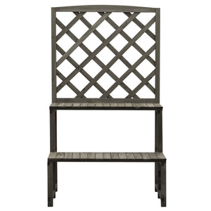 Blumentreppe mit Rankgitter Grau 70x42x120 cm Massivholz Tanne