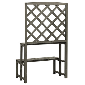 Blumentreppe mit Rankgitter Grau 70x42x120 cm Massivholz Tanne