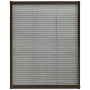 Insektenschutz-Plissee für Fenster Aluminium Braun 60x80 cm