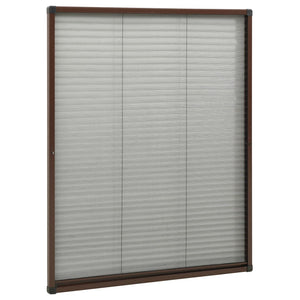 Insektenschutz-Plissee für Fenster Aluminium Braun 60x80 cm