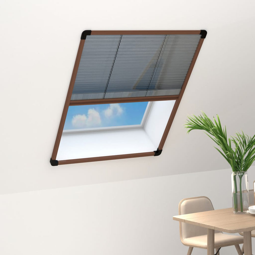 vidaXL Moustiquaire plissée pour fenêtre aluminium marron 60x80 cm