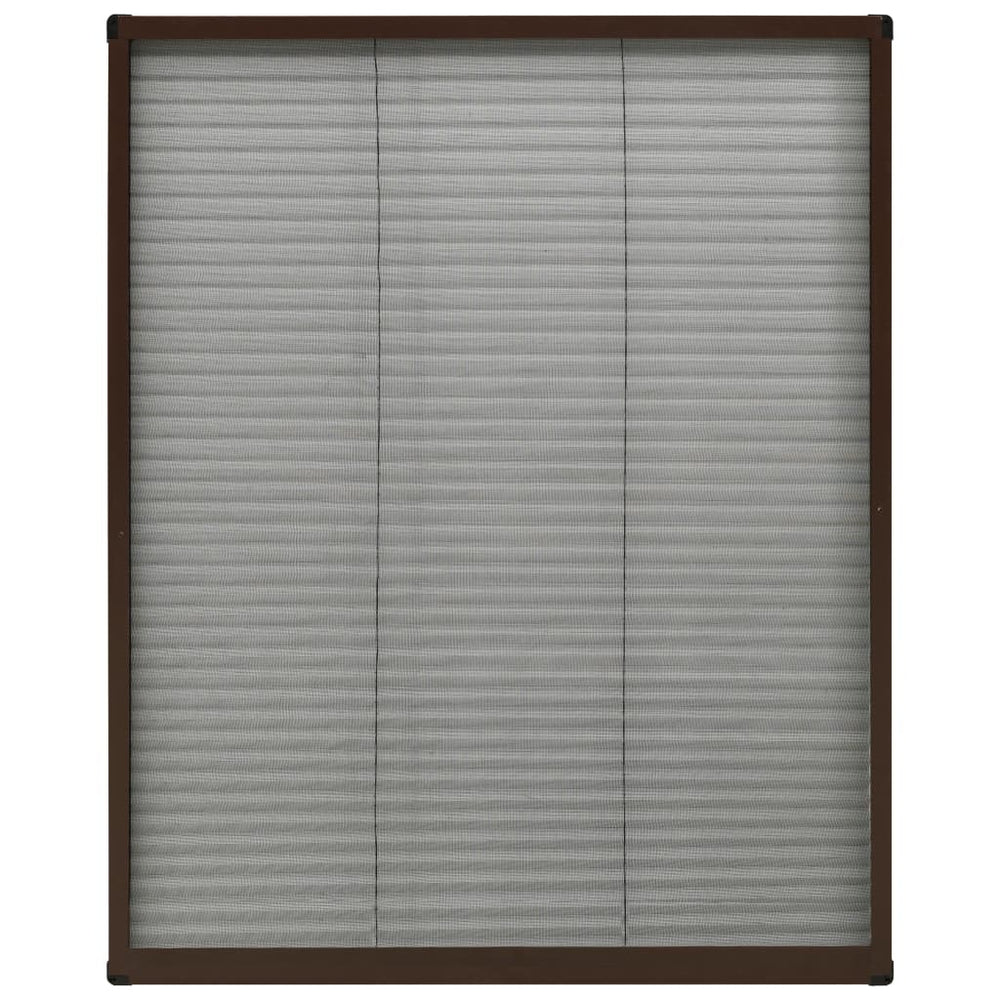 vidaXL Store plissé anti-mouches en aluminium pour fenêtre Marron 80x100 cm